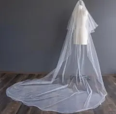 【結婚式】ラメロングウェディングベール｜ラメ・メロー加工（70+280cm）