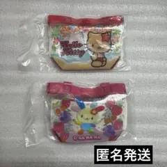 サンリオ　ガチャ　プールバッグ風ミニポーチ2 キティ　ウサハナ　セット