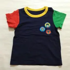 トーマス×ユニクロ　半袖　Tシャツ　子供用　80　紺　赤　緑　黄色　ワッペン