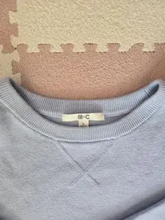 ライトブルー L　スムースコットンクルーネックセーター