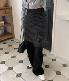 by muni:r ドット柄 巻きスカート