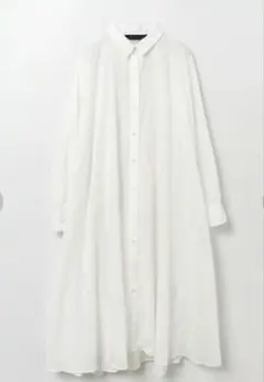 mizuiro ind フレアロングシャツワンピース 長袖 レギュラーカラー