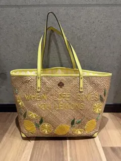 kate spade レモン刺繍かごバッグ