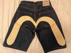 サイズ32 白大黒 2001 濃紺 美品 ハーフ ショート エヴィス エビスのサムネイル