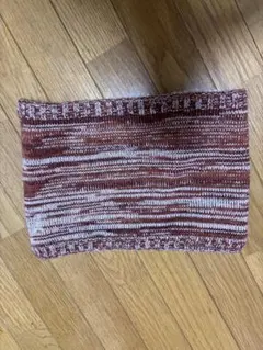 赤と白のストライプ ネックウォーマー