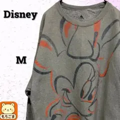 ス*ム様 Disney ミニーマウス ビッグプリント スウェット M グレー フ
