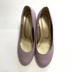 ピンクパープルスエードパンプス