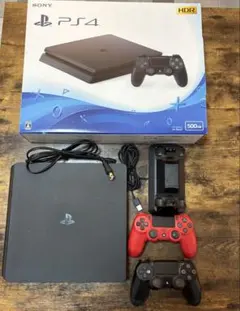 PlayStation 4 (PS4) 500GB 本体 赤黒コントローラー付き