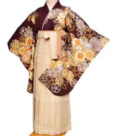 卒業式 二尺袖着物 袴 セット フロムキョウト ブラウン 大学生短大生 