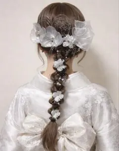 卒業式 成人式 髪飾り リボン ヘッドパーツ 水引 ピンク 袴 パール