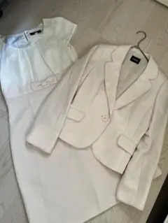 アイボリー ジャケットとスカートのセット　　入学式　フォーマル　Ｌサイズ