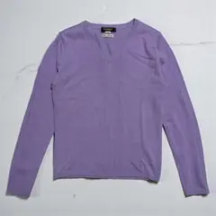 Paul Stuart ラベンダー Vネックニット　 Lサイズ　毛100％