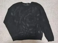 UNIQLO 3Dクルーネックセーター Lサイズ ブラック ユニクロ