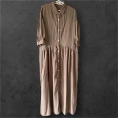 earth music & ecology ストライプシャツワンピース