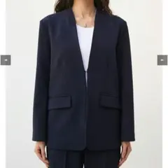 新品タグ付き【アズールバイマウジー】ストレッチノーカラージャケット