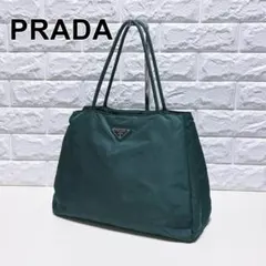 PRADA プラダ ナイロンハンドバッグ グリーン トート 三角ロゴプレート
