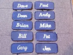 紺USA ワークシャツ ワークジャケット ワッペン 単品 10枚 ネームワッペン