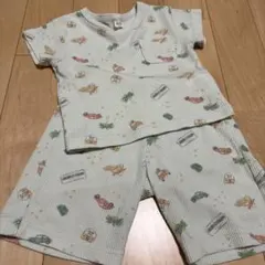 ベビー半袖パジャマ 上下セット 水色　車柄　90cm