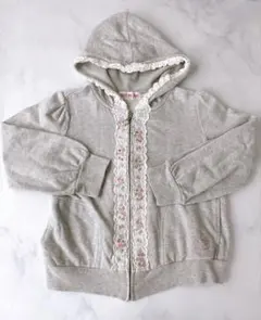 mezzo piano メゾピアノ　パーカー　フード付き　フリル【120センチ】