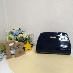 ☆匿名配送☆ BVLGARI ブルガリ ポーチ エナメル ネイビー ピンク ヾ