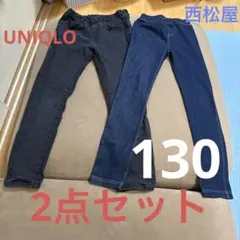 UNIQLO黒デニム、西松屋ネイビースキニーパンツ2点セット