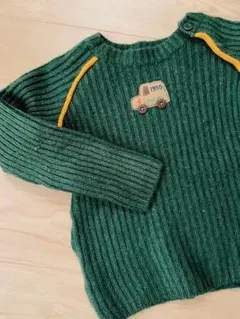 ☆familiar/ファミリア☆車アップリケリブニット90☆