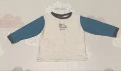 petit main 列車プリント 長袖カットソー