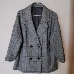 チェック柄ダブルブレストジャケット