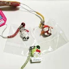 ハローキティ　ご当地ストラップ3点　(Hellokitty) 愛知三重北海道