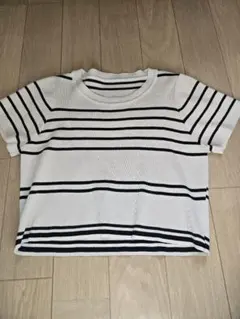 GRL ボーダー柄ショートニットトップス