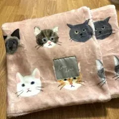 もこもこねこちゃん柄ブランケット