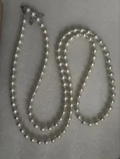 ホワイトコットンパール ロングネックレス