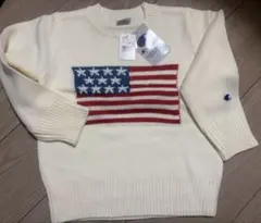 新品⭐︎チャンピオン champion アメリカ 国旗 星条旗 ニット セーター