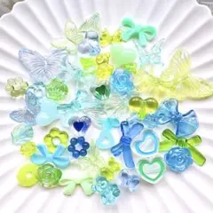 GB-3 デコパーツ 50g 青 水色 緑 ブルー グリーン ホイップデコ