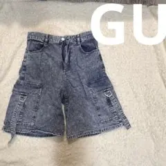 GU ライトデニムカーゴハーフパンツ M