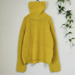良品✨レナウン nsuitイエロータートルニット ウール混 【フリー相当】