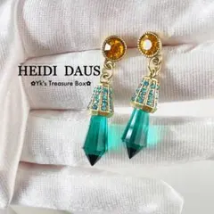 S564/HEIDI DAUS/テールグリーンクリスタルゆれゴールドピアス