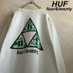 HUF ハフ 両面トライアングルロゴ ロンtシャツ 白 L