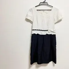 LODISPOTTO ドレス ワンピース 38サイズ 白黒 上品 リボン レース