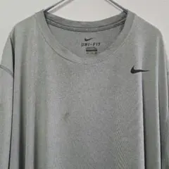 NIKE ナイキ DRI-FIT ワンポイント Tシャツ グレー 2XL