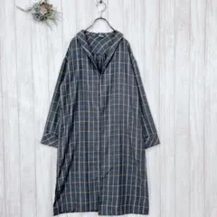 レディース トップス (F) チェック柄 ロングシャツ