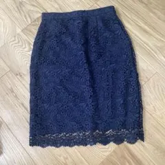 UNIQLO ネイビー レース タイトスカート M