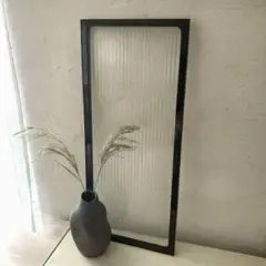 쇼와 레트로 리얼 몰 유리 블랙 프레임 패널 실내 창 DIY 창틀 인테리어