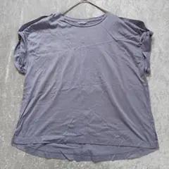 アィーエフ パープル 半袖 Tシャツ フレンチスリーブ 折袖　細見え M 薄紫のサムネイル