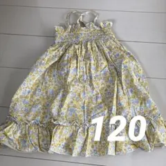 motherways 花柄ノースリーブワンピース 120cm 黄色