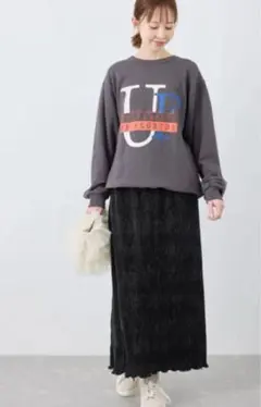 美品❤️ROPE' PICNIC ベロアプリーツタイトロングスカート