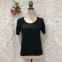 ★美品★コムサイズム 半袖 ニット 【L】薄手 シンプル 春 万能 トップス 黒