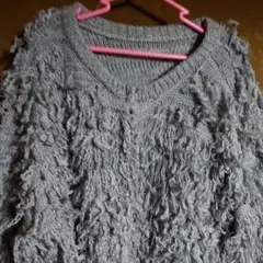 LEPSIMグレー フリンジ カーディガン