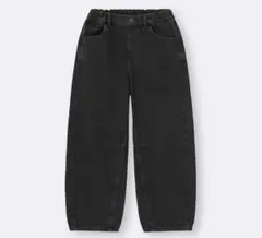 GU kids GIRLSバレルレッグジーンズ　130 ダークグレー