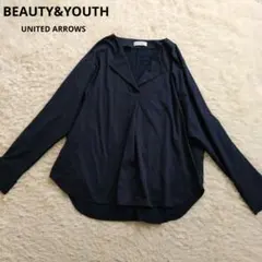 BEAUTY&YOUTH　スキッパードルマンシャツ　長袖　ネイビー　Mのサムネイル